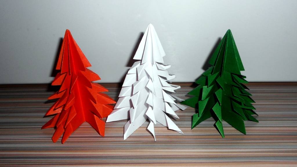 Елка из бумаги своими руками. Оригами. Новогодние поделки