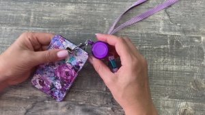 Обзор на чехол для бейджа, магнитной карты, пропуска, с изображением лилового букета