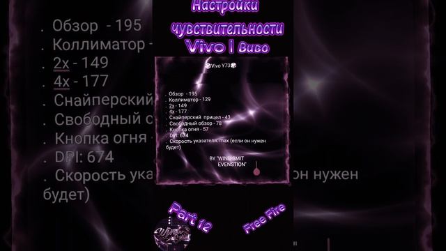 На Виво НАСТРОЙКИ ЧУВСТВИТЕЛЬНОСТИ 2024!(Part12)| Settings Vivo Free Fire 2024|#freefire#ff#windsmi