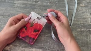 Обзор на чехол для бейджа, магнитной карты, пропуска, с изображением огненного мака Eshemoda