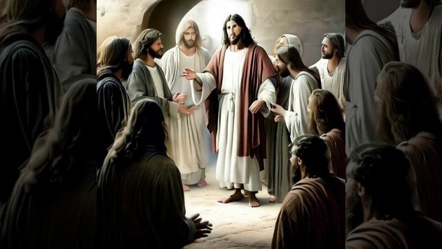 Иисус Христос разговаривает с людьми, создано с помощью нейросети