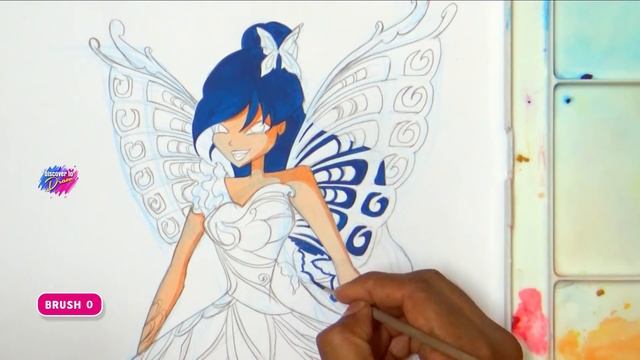 ✥how to draw winx club musa butterflix✥ Drawing tutorial смотреть онлайн