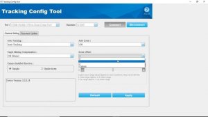 22. Settings on the Tracking Config Tool