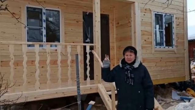 Баня в полтора этажа из бруса, отзыв о строительстве в компании Строймир53