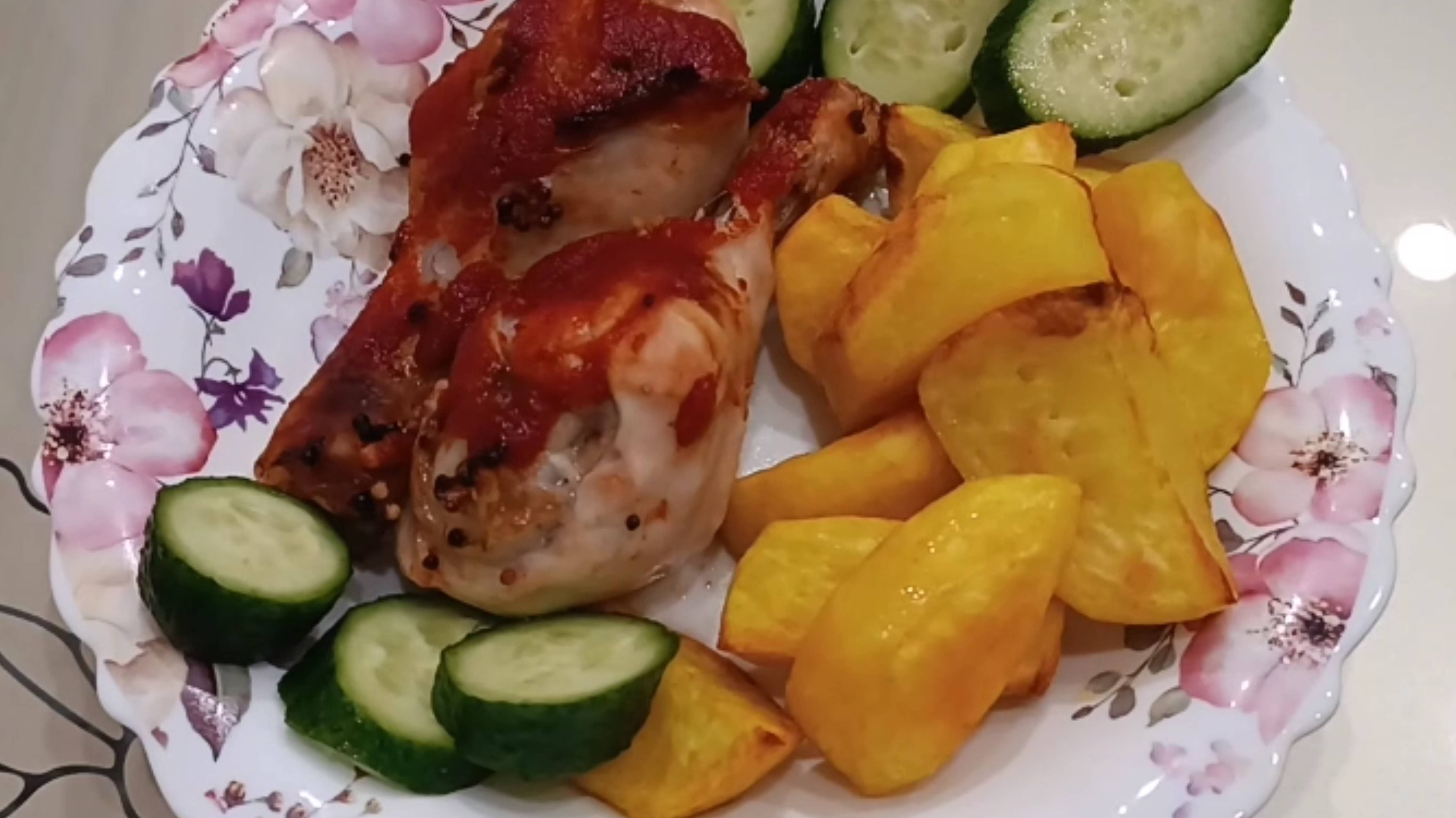 Запечённые куриные ножки с картошечкой