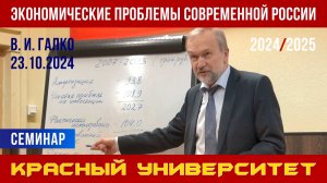 Экономические проблемы современной России. В. И. Галко. Красный университет. 23.10.2024.