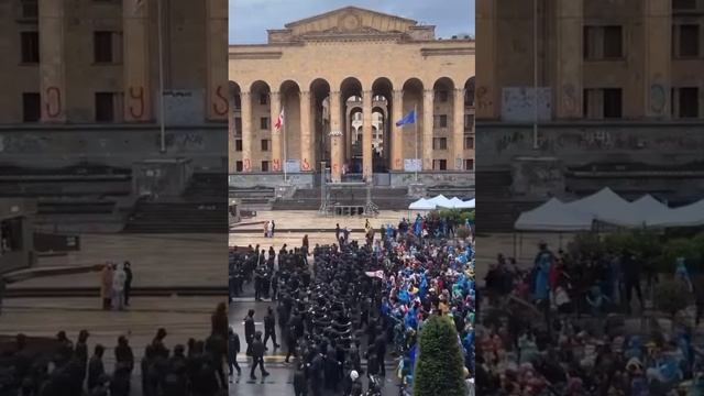 Опит за Майдан в Грузия след вчерашния разгром на Дълбоката държава. Грузинците се оказаха доста по-