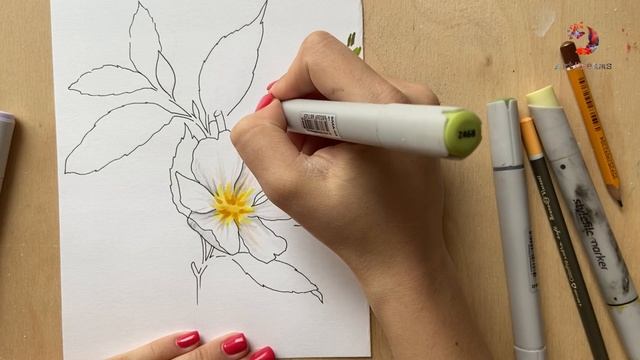 Рисуем Цветок Маркерами за 26 Минут!