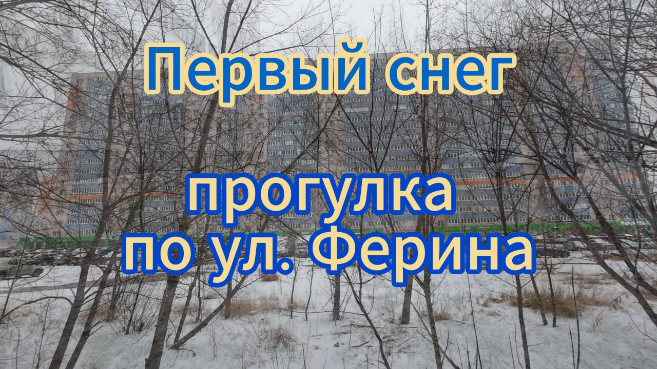 Прогулка по улице Ферина, первый снег в городе Уфа.  04.11.24