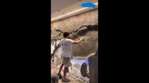 Процесс изготовления каменной стены👍