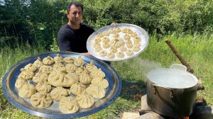 ГОТОВЛЮ ГРУЗИНСКИЕ ХИНКАЛИ НА ПРИРОДЕ