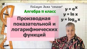 Производная логарифма, натурального логарифма и показательной функций. Алгебра 11 класс