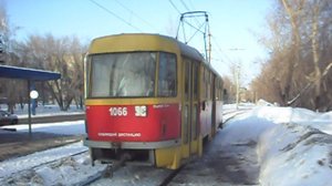 Трамвай Tatra T3SU-1066. Покатушки по Барнаулу.