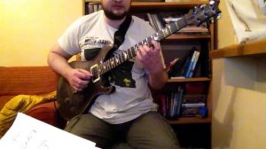 Видео урок разбор на гитаре Guthrie Govan - Waves cover Часть 2