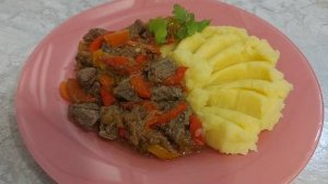 Печень говяжья тушеная с болгарским перцем