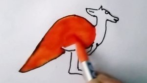 Кенгуру - рисование и раскраска для детей