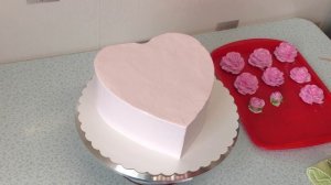 Торт Сердце с Розами(крем БЗК). /Cake Heart with Roses(protein custard).