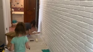 /ПРЕОБРАЖЕНИЯ КОРИДОРА ПРОДОЛЖАЕТСЯ/МОЙ ДЕНЬ/ИМИТАЦИЯ КИРПИЧНОЙ КЛАДКИ СВОИМИ РУКАМИ ЛЕГКО