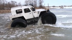 Вездеход ХИЩНИК ломаем лед