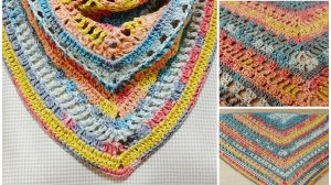 Часть 2. Летняя косыночка-шалька крючком основные ряды МК .mp4
