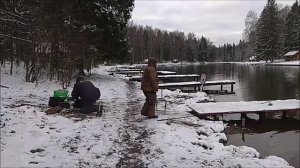 Рыбалка по морозцу. Клёвое место, Лосиный остров, верхний водоём.