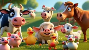 Животные на ферме _ Веселая детская песенка для изучения звуков животных