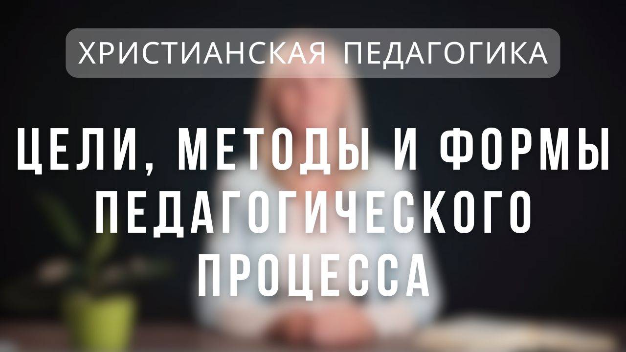 Цели, методы и формы педагогического процесса _ Христианская педагогика. Лекция 6. смотреть онлайн