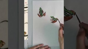 Как нарисовать тушью лягушек в стиле  суми-э