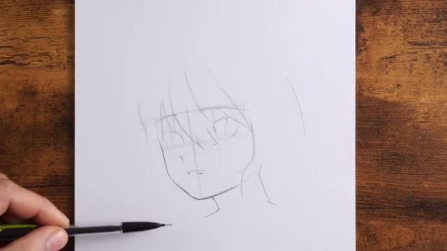 Как рисовать аниме портрет! Легкий рисунок аниме девушки! шаг за шагом для начинающих! Контурные лин
