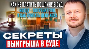 Секреты выигрыша в суде! Как не платить пошлину в суд истцу – потребителю, и как считать цену иска.
