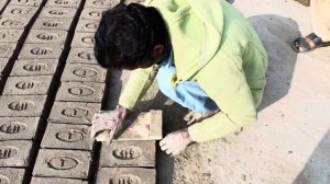 Clay bricks Making By Hand __ Skill Labor Worker