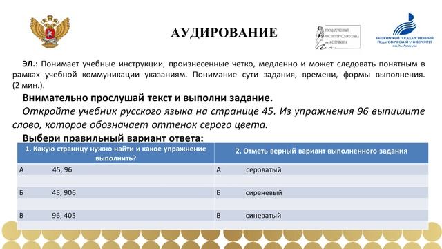 Курбангалеева Г. М. Особенности языковой диагностики обучающихся, слабо владеющих или не владеющих