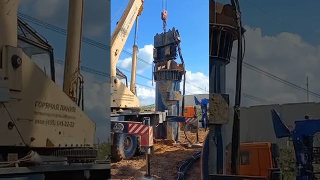 +7 (985) 185-77-77 Погружение многогранной опоры d2200мм на 10м