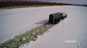 Вездеход ХИЩНИК с прицепом по наледи