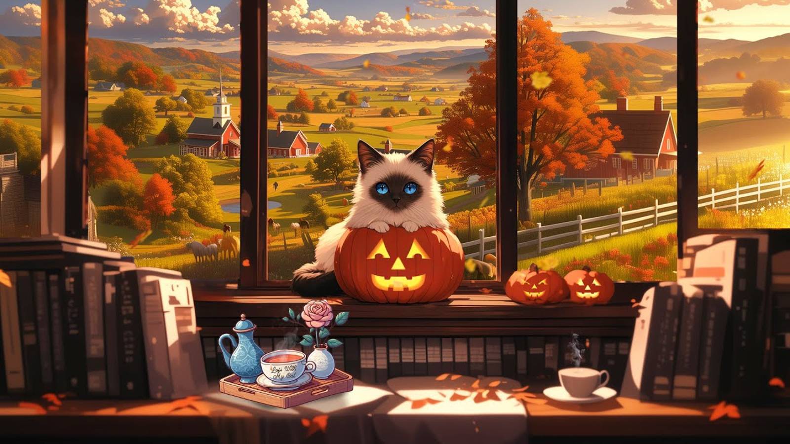Peaceful Halloween😸🎃 Halloween Lofi Mix ~ Lofi Cat Music 👻🎵 Spooky But Soft.