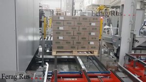 Автоматическая конвейерная линия с шаттловой системой и магазинами для пустых поддонов.