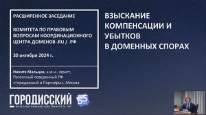 Проблемы «потребительского онлайн-экстремизма» и доменные споры. Комитет по правовым вопросам.