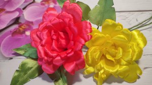 Кустовая роза - самая красивая и пышная роза. Цветы канзаши. Часть 2: Листья.