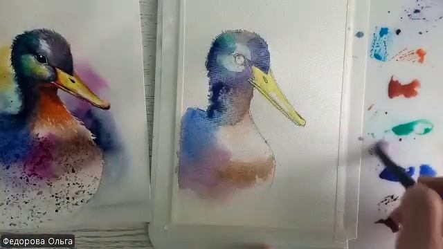 Акварель. Утиный этюд