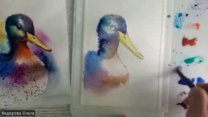 Акварель. Утиный этюд