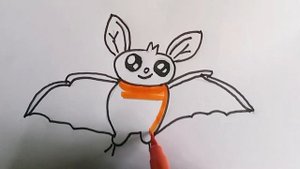 Рисование летучей мышки! Раскраска для детей!