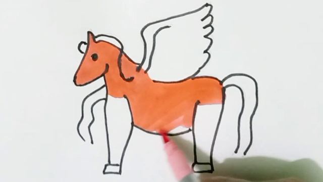 Красивый рисунок лошадки,  раскраска для детей