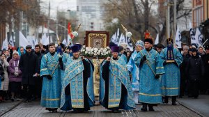 Крестный ход с Жадовской Казанской иконой Божией Матери. Сьёмка с высоты