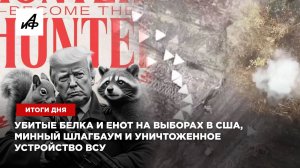 Итоги дня: убитые белка и енот на выборах в США, минный шлагбаум и уничтоженное устройство ВСУ