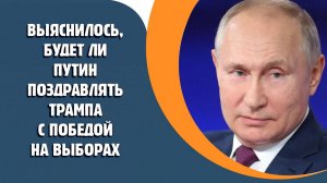 Выяснилось, будет ли Путин поздравлять Трампа с победой на выборах