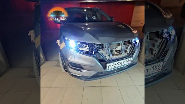 Nissan Qashqai  процесс модернизации фар в Ledstudio