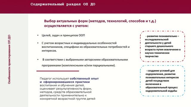 2.6. Описание вариативных форм, методов и способов реализации Программы