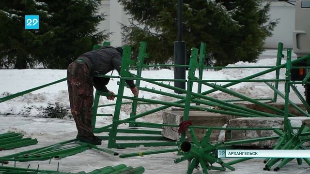 06.11.2024 В Архангельской агломерации начали устанавливать новогодние елки