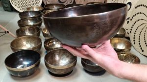 Кованая поющая чаша Buddha antique ( 24 см, нота Ля#, 116 Гц) / Singing Bowl / shamanic.moscow