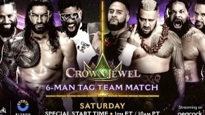 WWE:CROWN JEWEL2024.ROMAN REIGNS and THE USO BROTHERS vs THE BLOODLINE.